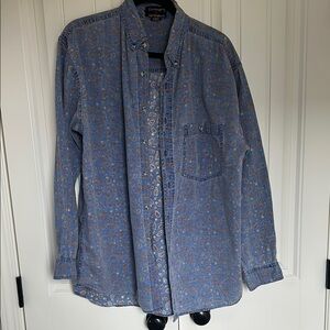 Vintage Blue Paisley Button-Up Shirt